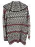 ASPEN Fair Isle Black White Red Wool Sweater Size S - photo 2