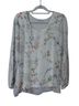 Elena Baldi Floral Multi Color Long Sleeve Blouse Size L - photo 1