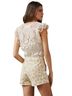 Maeve Print Tan White Overall Shorts Size 14 - photo 2