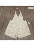 Maeve Print Tan White Overall Shorts Size 14 - photo 4