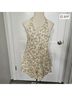 Maeve Print Tan White Overall Shorts Size 14 - photo 3