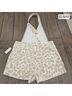 Maeve Print Tan White Overall Shorts Size 14 - photo 10
