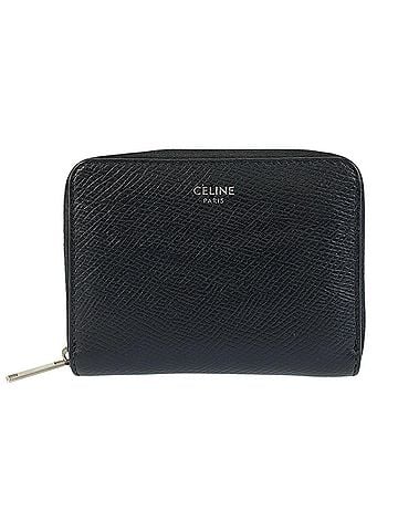Céline CELINE Black Leather Wallet with Silver Hardware, Men's (view 1)