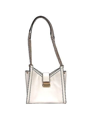 Michael Kors MICHAEL KORS Whitney Small Chain Shoulder Tote Bag in White Leather. A popular item for women. (view 1)