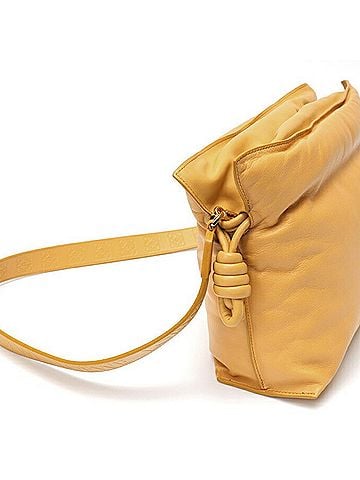 Loewe LOEWE Puffer Flamenco Clutch Shoulder Bag A411FC1X Leather Camel E-159794 (view 2)