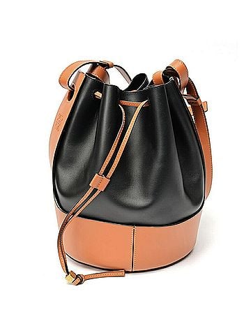 Loewe LOEWE Balloon Bag Medium Shoulder 326.75AC30 Leather Black/Brown E-159806 (view 1)