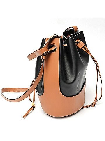 Loewe LOEWE Balloon Bag Medium Shoulder 326.75AC30 Leather Black/Brown E-159806 (view 2)