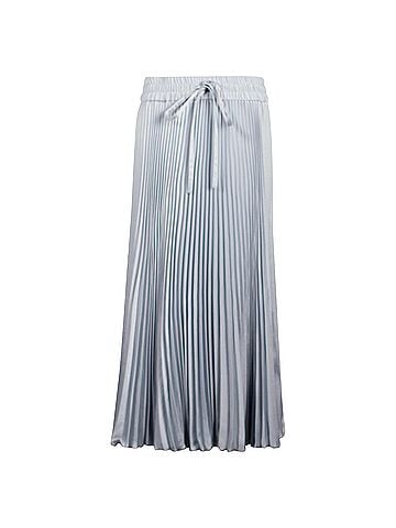 Kea and Joby Red Valentino Pleated Midi Skirt in Light Blue Polyester (view 1)