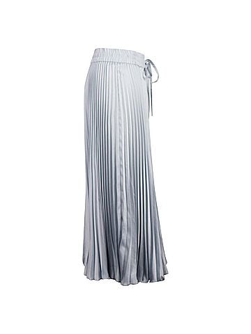 Kea and Joby Red Valentino Pleated Midi Skirt in Light Blue Polyester (view 2)