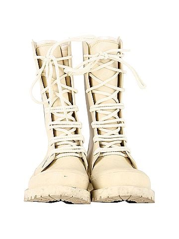 Christian Dior Dior DiorCamp Lace-Up Ankle Boots in Cream Rubber (view 2)