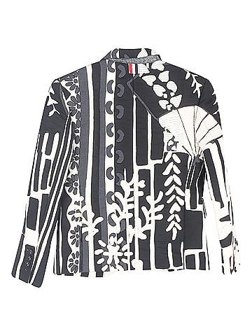 Thom Browne Thom Brown Patterned Patchwork Blazer in Black and White Wool (view 2)