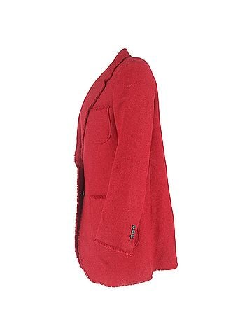 Thom Browne  Thom Browne Single-Breasted Raw Hem Accent Blazer in Red Wool (view 2)