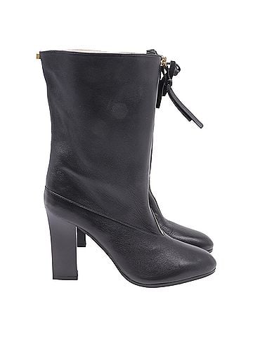 Stuart Weitzman Stuart Weitzman Jett Front-Zipped Mid-Calf Boots in Black Leather (view 1)