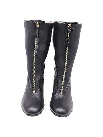 Stuart Weitzman Stuart Weitzman Jett Front-Zipped Mid-Calf Boots in Black Leather (view 2)