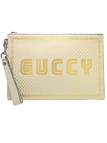 Gucci GUCCI SEGA collaboration 510489 Second bag clutch leather ivory gold 181080 (view 1)