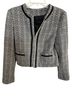 Banana Republic 75% Cotton 17% Polyester 8% Rayon 100% Polyester Tweed Black White Jacket Size 4 - photo 1