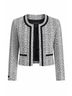 Banana Republic 75% Cotton 17% Polyester 8% Rayon 100% Polyester Tweed Black White Jacket Size 4 - photo 5