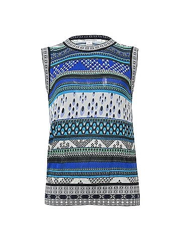 Diane von Furstenberg Diane Von Furstenberg Knitted Sleeveless Top in Blue Cotton (view 1)