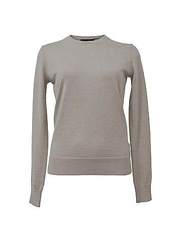 Theory Theory Crewneck Regal Sweater in Ecru Wool (view 1)