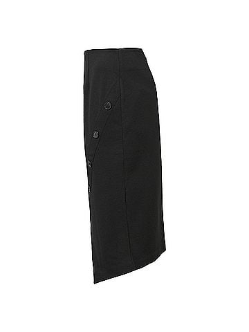 Iris & Ink Iris & Ink Asymmetrical Midi Pencil Skirt in Black Wool (view 2)