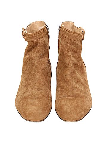 Sergio Rossi  Sergio Rossi Buckled Strap Ankle Boots in Brown Suede (view 2)