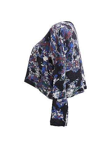 Yohji Yamamoto Y's by Yohji Yamamoto Camouflage-Print Cropped Sweater in Multicolor Wool (view 2)