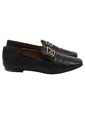Hermès Hermès Time Flats in Black Leather (view 1)