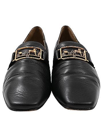 Hermès Hermès Time Flats in Black Leather (view 2)