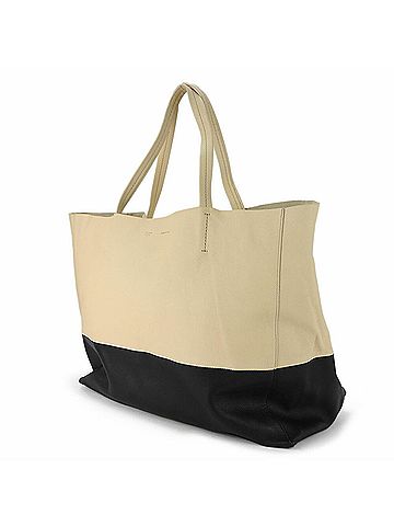 Céline Celine Tote Bag Horizontal Cabas 169263EBT Leather Beige Black Bicolor Women's CELINE (view 2)