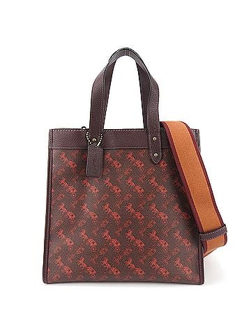 Coach Coach Tote Bag 89143 Horse & Carriage Coated Canvas Leather Bordeaux Red Brown Shoulder Women's COACH (view 1)