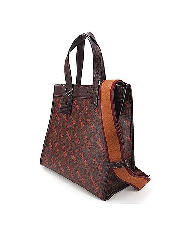 Coach Coach Tote Bag 89143 Horse & Carriage Coated Canvas Leather Bordeaux Red Brown Shoulder Women's COACH (view 2)