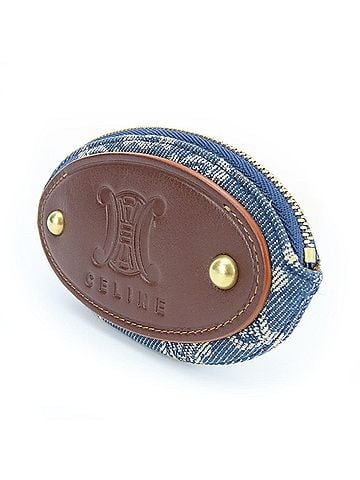 Céline CELINE Wallets & Coin Cases Macadam Denim Leather Blue Brown Key Ring Accessories Women's (view 2)