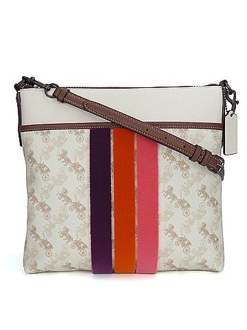 Coach Coach Shoulder Bag 89608 Horse and Carriage Leather White Brown Women's COACH (view 1)