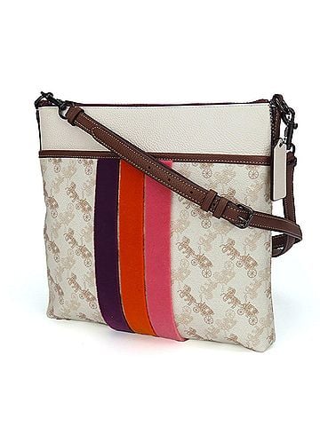 Coach Coach Shoulder Bag 89608 Horse and Carriage Leather White Brown Women's COACH (view 2)