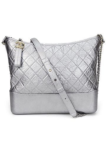 Chanel Chanel Shoulder Bag Gabrielle A93824 Chain Large Hobo Leather Silver Metallic 24 Series Women's CHANEL (view 1)