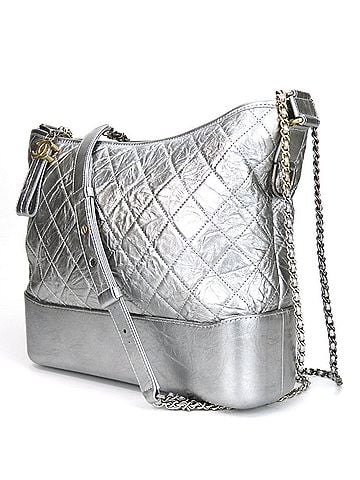 Chanel Chanel Shoulder Bag Gabrielle A93824 Chain Large Hobo Leather Silver Metallic 24 Series Women's CHANEL (view 2)