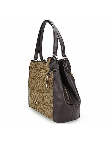 Coach Coach Tote Bag 36466 Signature Canvas Leather Dark Brown Women's COACH (view 2)