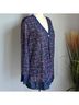 Chico's Print Multi Color Blue Red White Long Sleeve Blouse Size 3 - photo 3