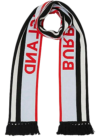 Burberry Women's Blue/Red/White Cashmere Long Scarf with Logo (view 2)