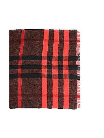 Burberry Women's Military Red Reversible Color Check Wool Scarf (view 1)