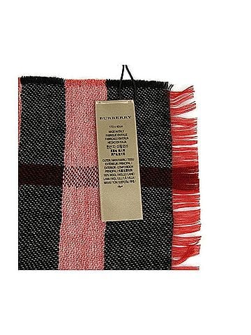 Burberry Women's Military Red Reversible Color Check Wool Scarf (view 2)
