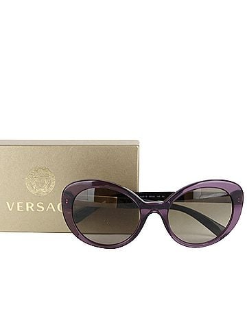 Versace Women's Gradient Transparent Violet Metal Oversized Sunglasses (view 2)