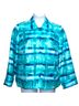 Susan Graver Print Multi Color Teal Blue White Jacket Size 1X - photo 6