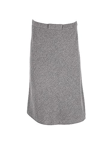 Max Mara  Max Mara A-Line Midi Skirt in Grey Wool (view 1)