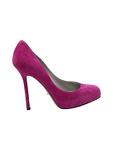 Sergio Rossi Sergio Rossi Almond Toe Pumps in Pink Suede (view 1)