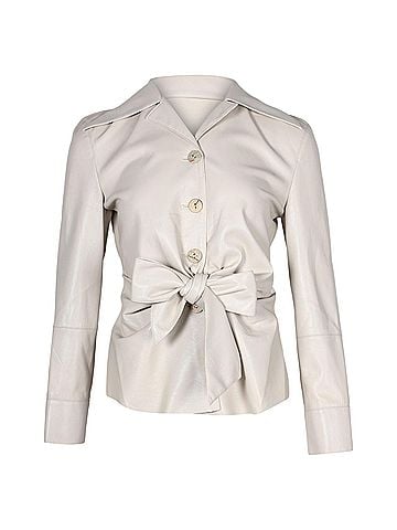 Nanushka Nanushka Belted Vegan Shirt in Beige Polyester (view 1)