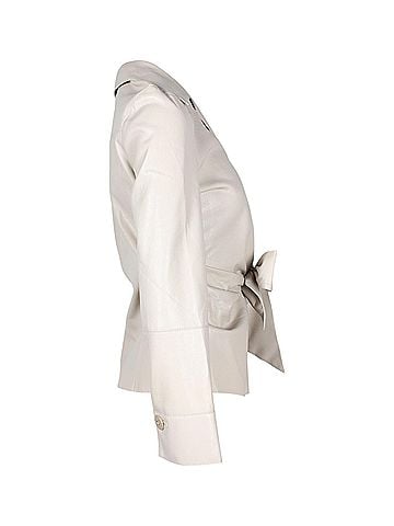 Nanushka Nanushka Belted Vegan Shirt in Beige Polyester (view 2)