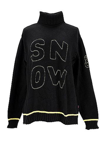 Dolce & Gabbana Dolce & Gabbana SNOW High Neck Knit Sweater in Black Print Wool (view 1)