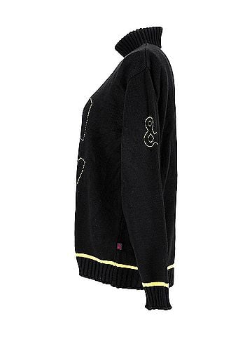 Dolce & Gabbana Dolce & Gabbana SNOW High Neck Knit Sweater in Black Print Wool (view 2)