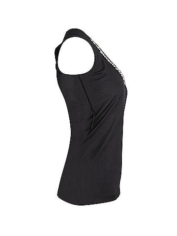 Dolce & Gabbana Dolce & Gabbana Crystal-Embellished Tank Top in Black Cotton (view 2)